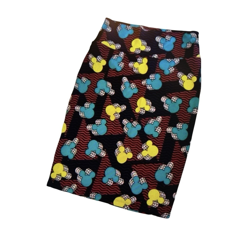 LuLaRoe Disney Skirt 3XL Multicolor Excellent Mickey Mouse Cassie Pencil Knit